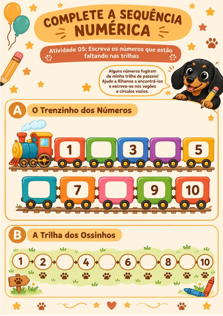 Página original do e-book: Trenzinho dos números